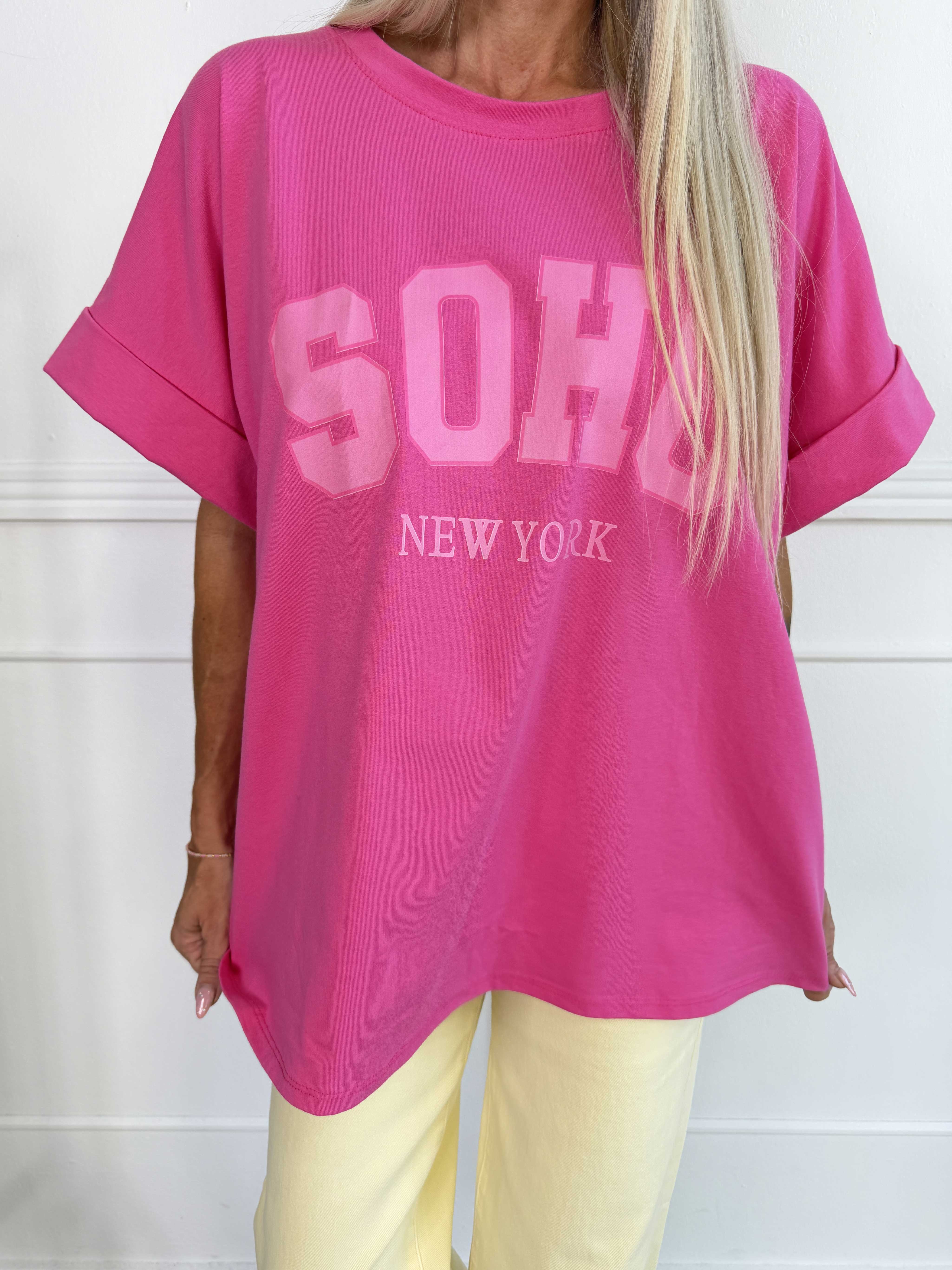 Leni - Oversized t-shirt med SOHO New York stående på brystet